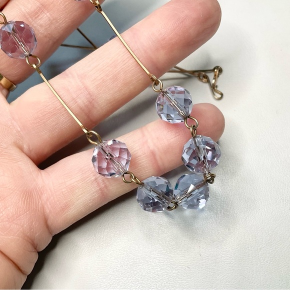 Art Deco Alexandrite Glass Bead Necklace Gold Filled Antique - Picture 7 of 7